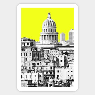 vintage old havana city Sticker